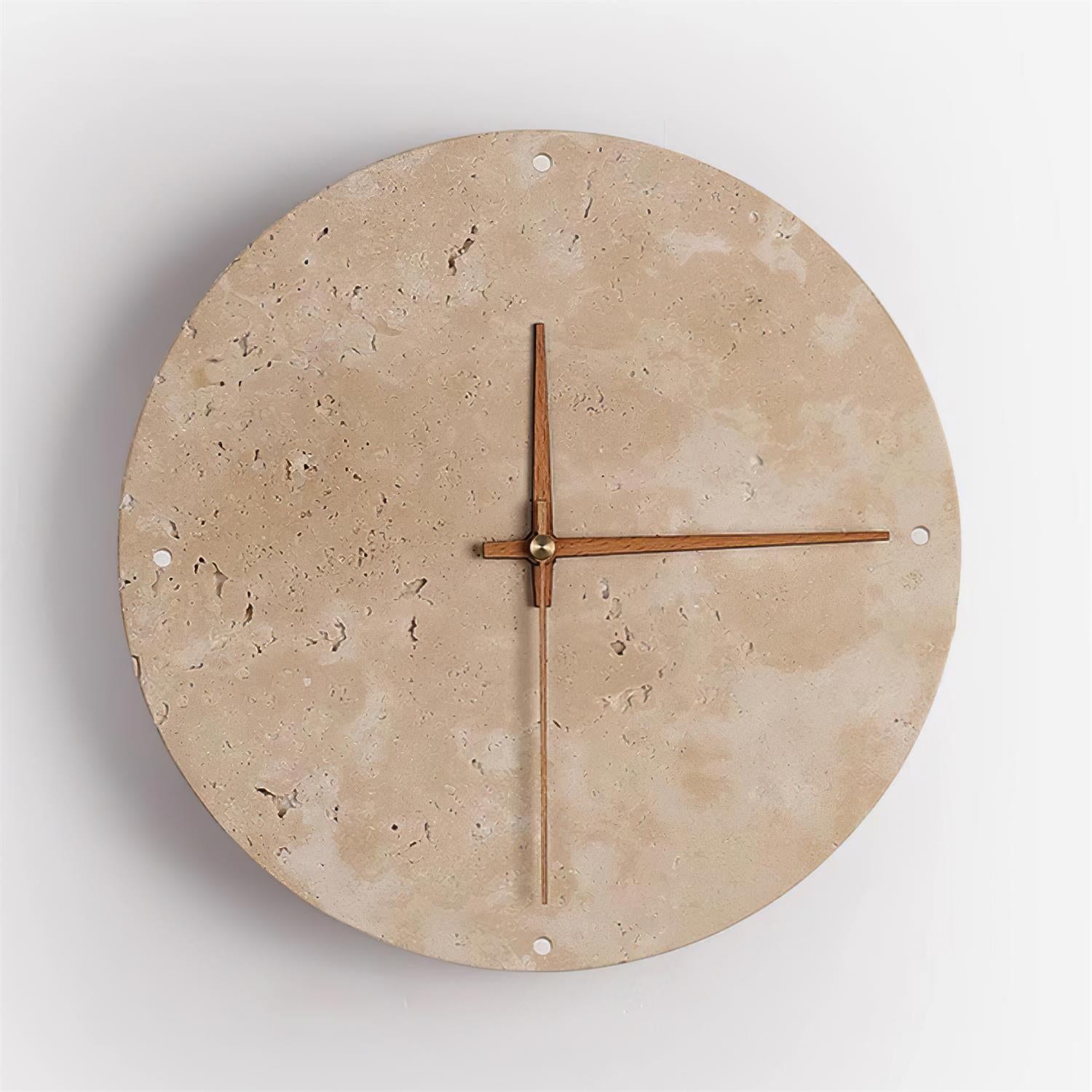 Wall Lamp Travertine Clock with Modern Minimalist Style Natural - Letslighting