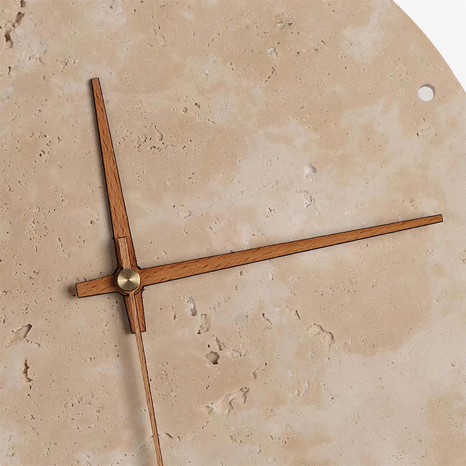 Wall Lamp Travertine Clock with Modern Minimalist Style Natural - Letslighting