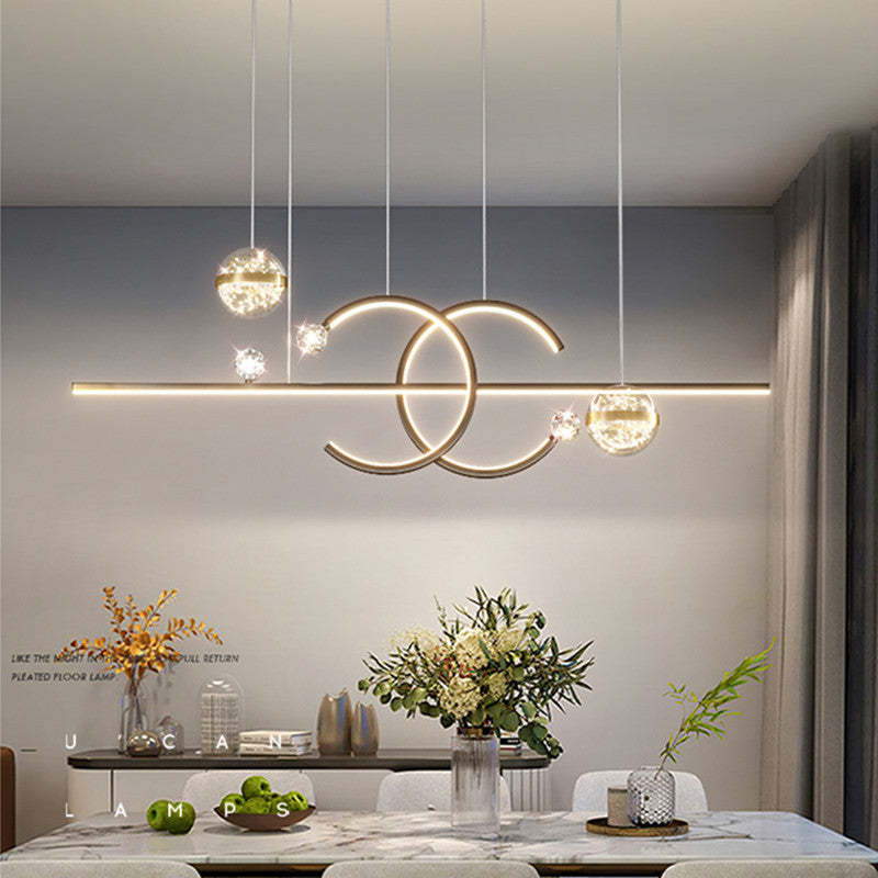 Arisha Pendant Light Double-C, Gold/Black Starry-sky