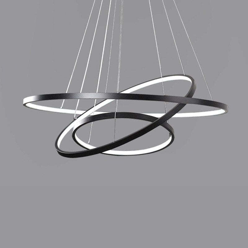 Arisha Pendant Light, Inner Ring Illuminated, White/Black/Gold