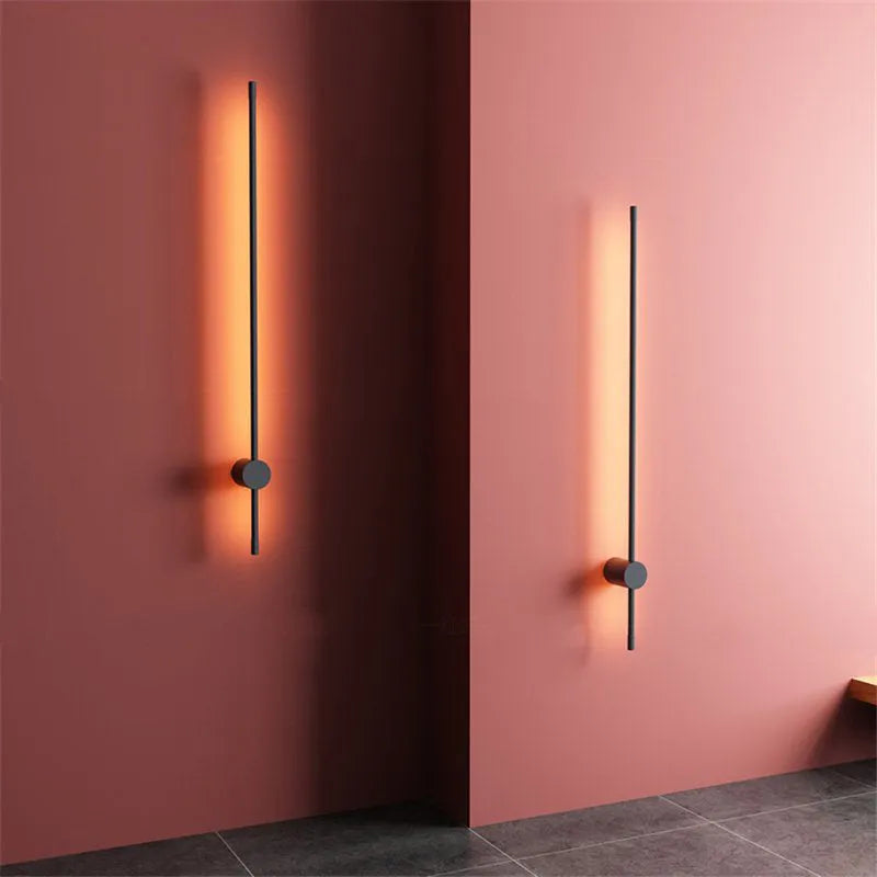 Ray Minimalist Rotatable Linear Outdoor Wall Lamp, Black