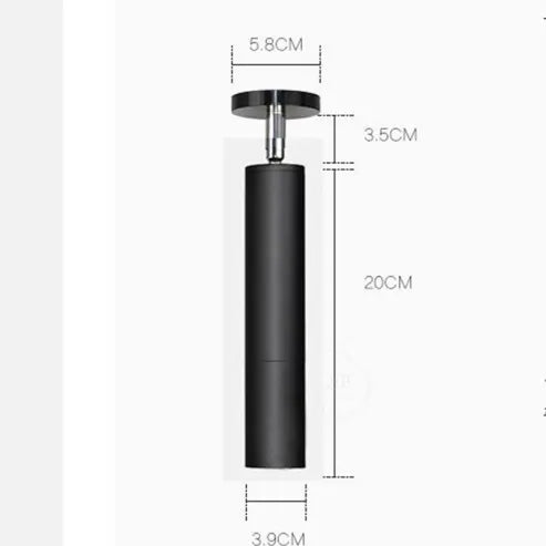 Aria Modern Long Tube Spotlight, Metal, Black/White
