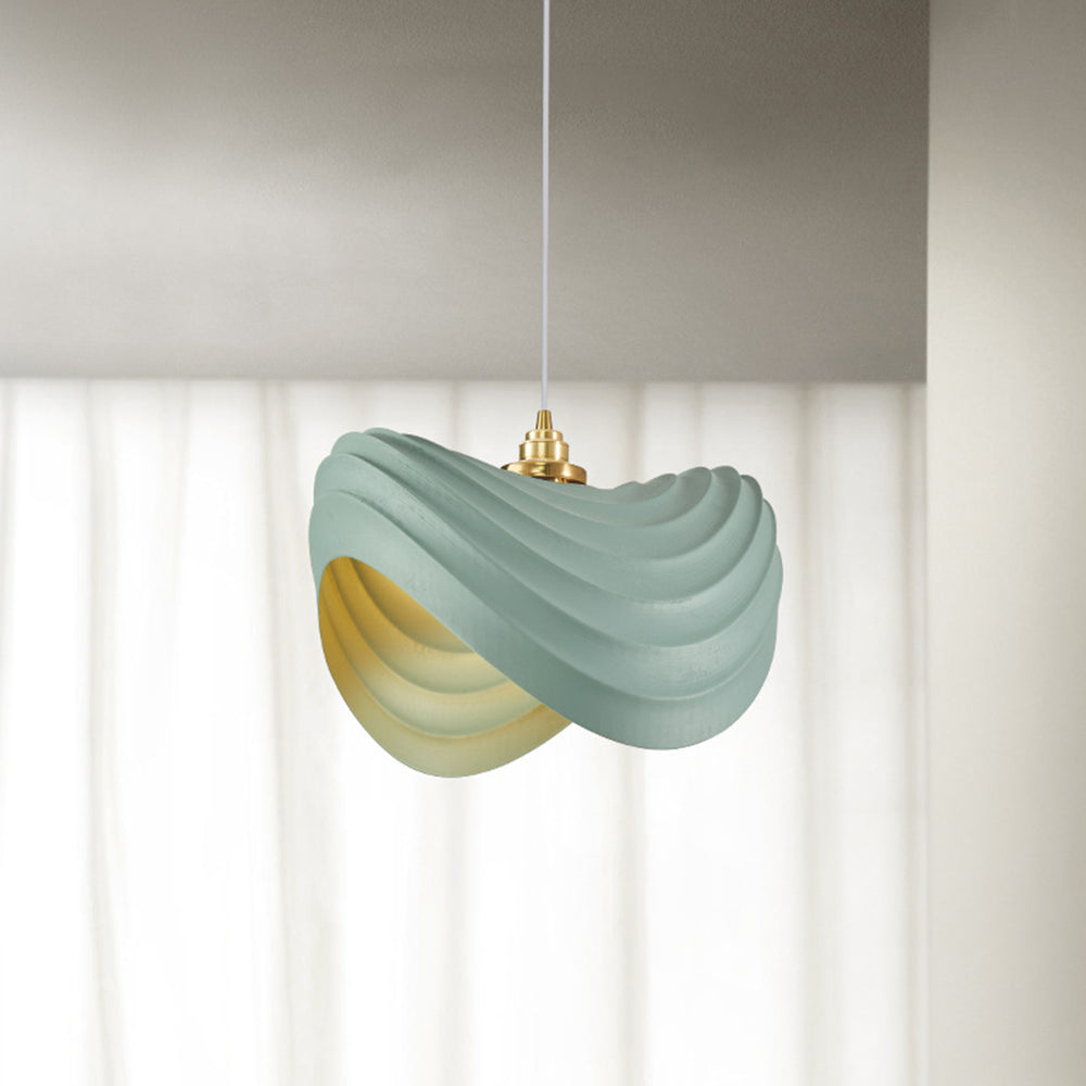 Ritta Wabi-Sabi Minimalisme Ripple Pendant Light, Resin&Metal