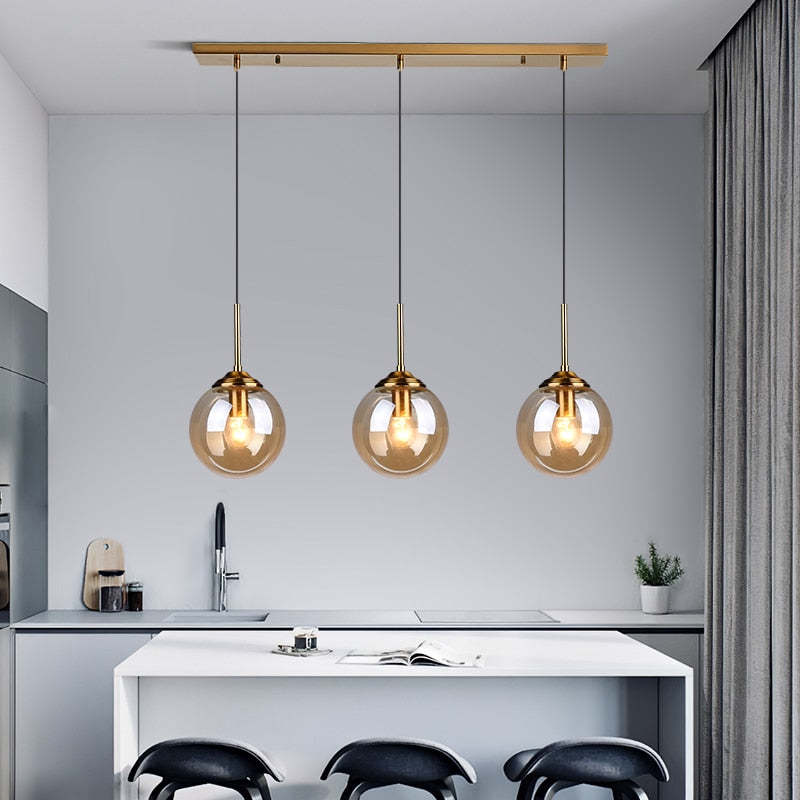 Valentina Designer Bubble Glass Pendant Light, Smoke/Clear/Amber