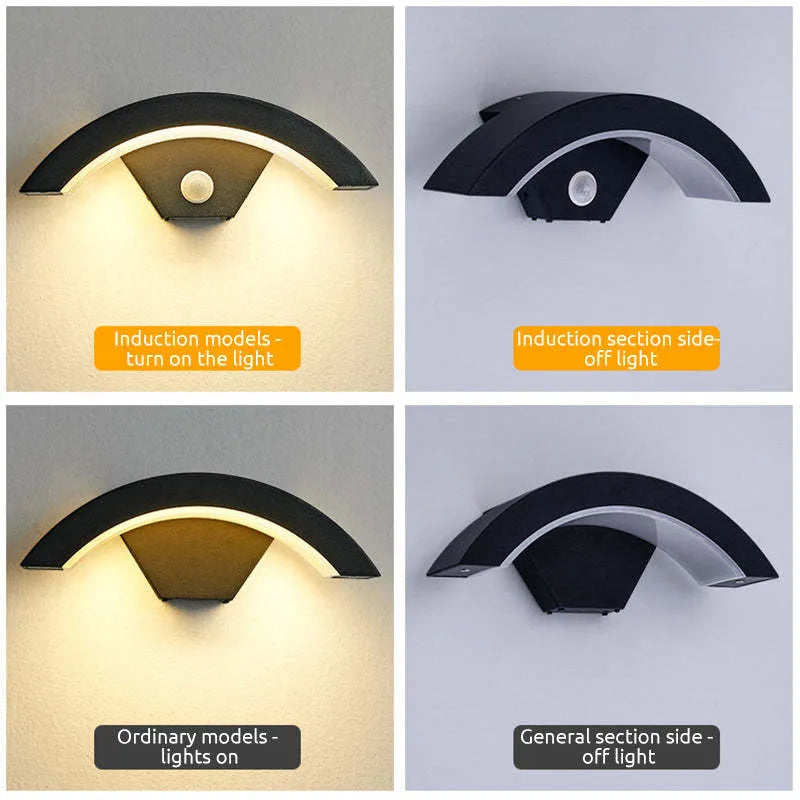 Ray Nordic Arc Waterproof LED Outdoor Wall Lamp, Black