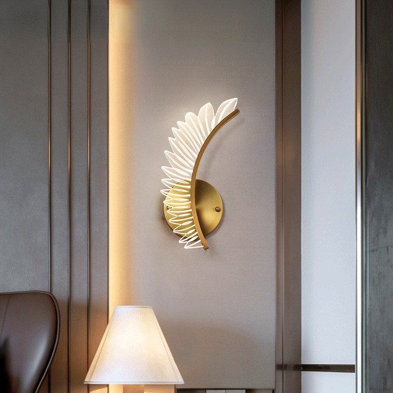 Kristy Modern Crystal Wall Lamp Gold Wings Design Sconce for Bedroom