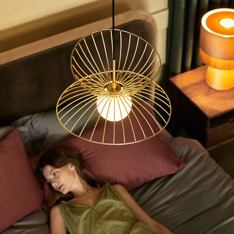Ritta Pendant Light Modern, Metal, Gold/Black, Kitchen Island