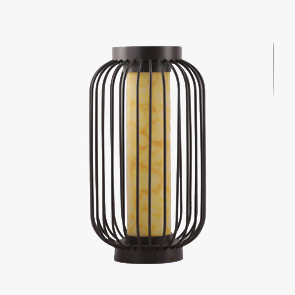 Ray Lantern Solar/Rechargeable Outdoor Floor Lamp, Brown