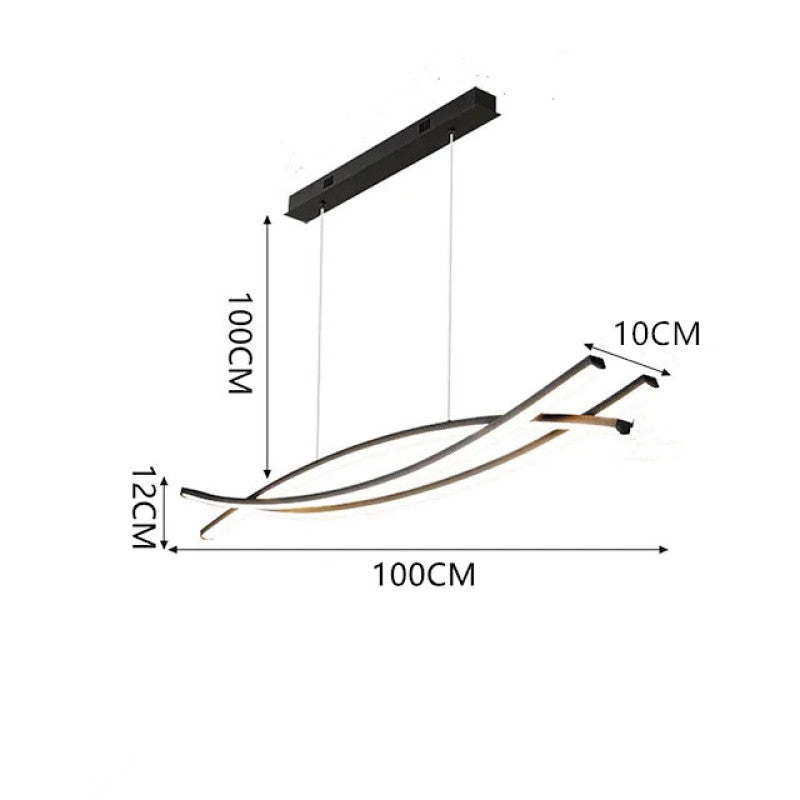 Arisha Modern Linear Metal Pendant Light, Black
