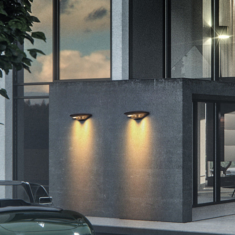 Ray Wall Lamp Flying Saucer, Metal LED, Black, Outdoor