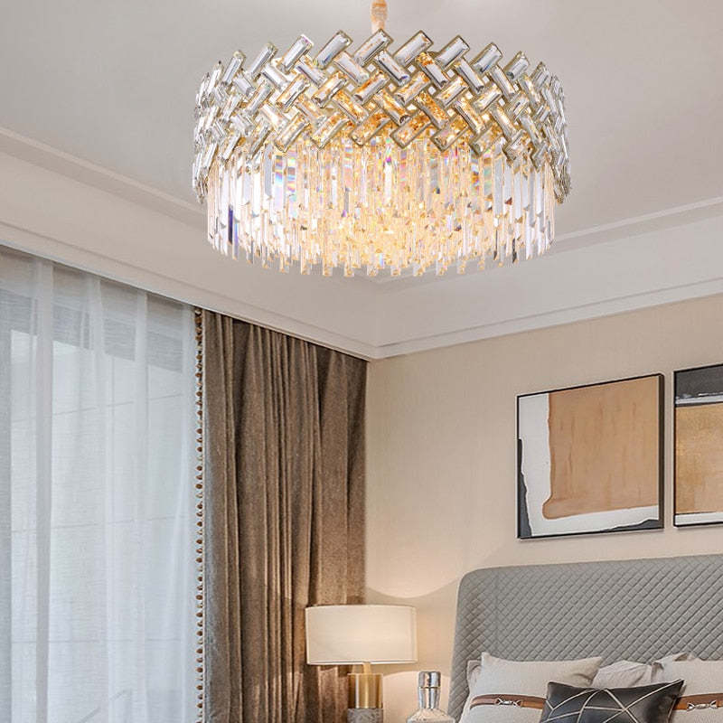 Kristy Luxury Gold Chandelier, Crystal & Metal