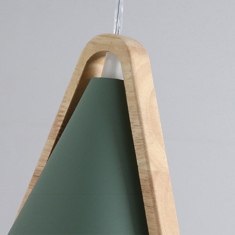 Valentina Modern Cone Pendant Light, Wood/Metal