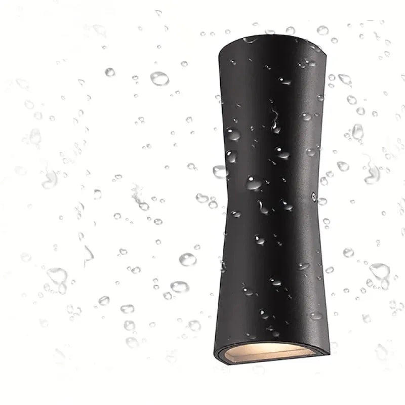 Ray Minimalist Torch Metal Outdoor Wall Lamp Waterproof, Black/White