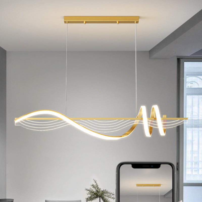 Arisha Contemporary Style Linear Metal Pendant Light White/Black