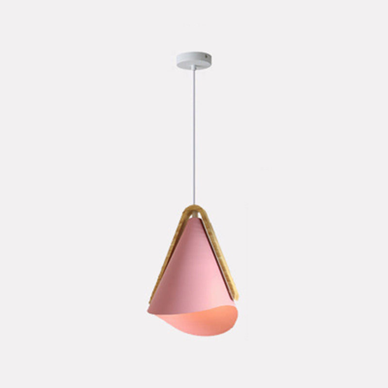 Valentina Modern Cone Pendant Light, Wood/Metal