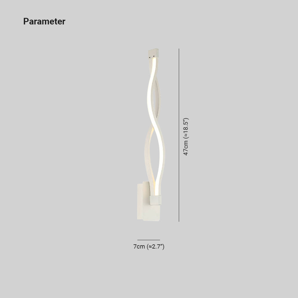 Arisha Wave Modern Simple Wall Lamp, Black & White