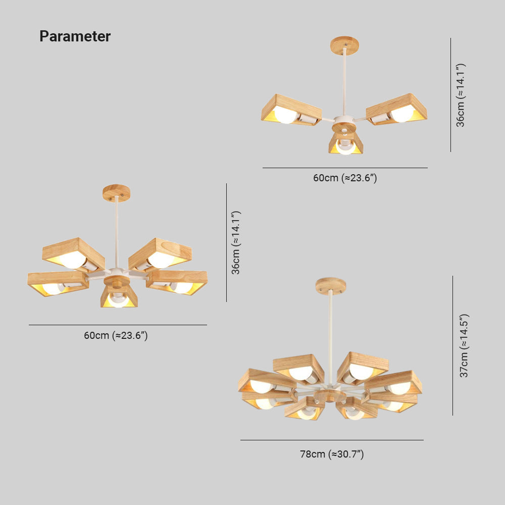 Muto Modern Nordic Rotatale Pendant Light, Wood, 3 Style