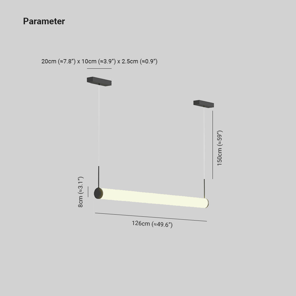 Ray Modern Cylinder White Pendant Light, Metal/Acrylic