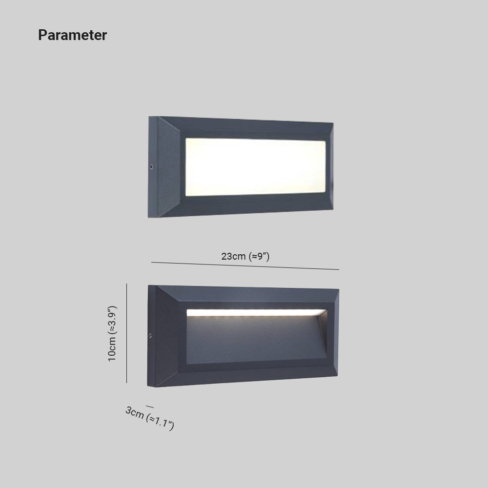 Ray Modern Metal Rectangular Outdoor Deck/Step Light, Black