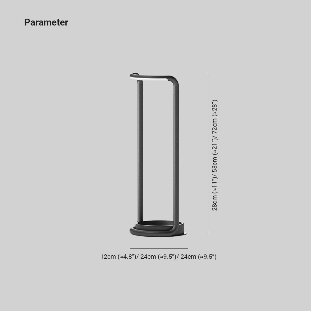 Ray Minimalist Rectangular Solar LED Outdoor Floor Lamp, Black