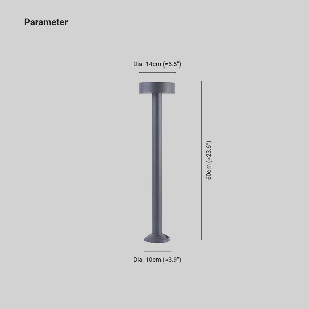 Ray Modern Metal Frisbee Shaped Lampholder Outdoor Path Light, Black