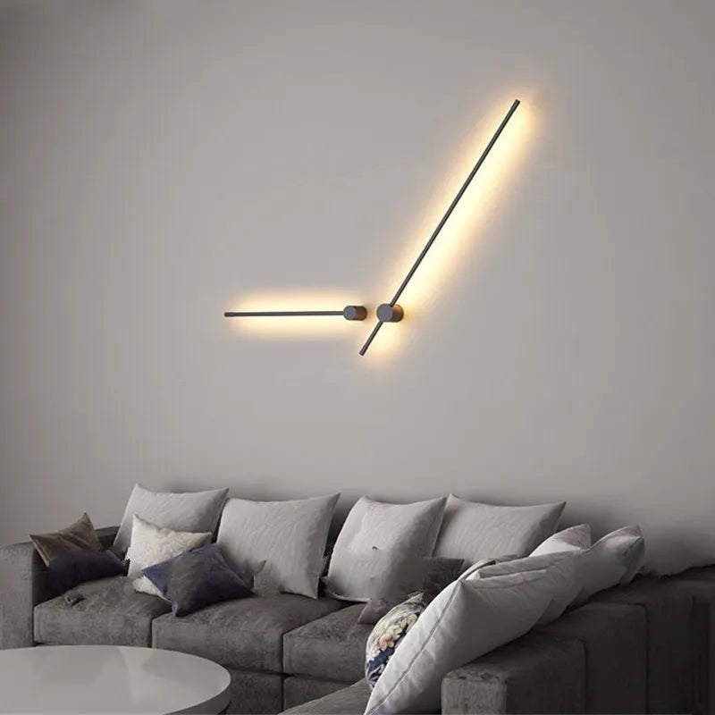 Ray Minimalist Rotatable Linear Outdoor Wall Lamp, Black