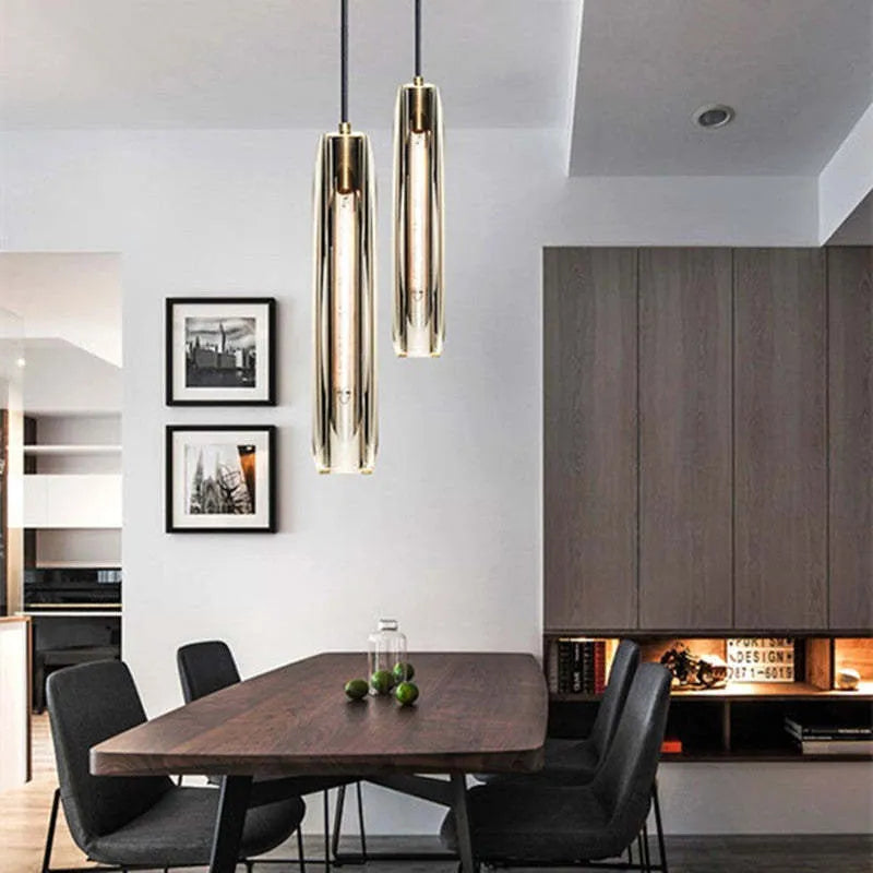 Valentina Brass Designer LED Glass Pendant Lamp