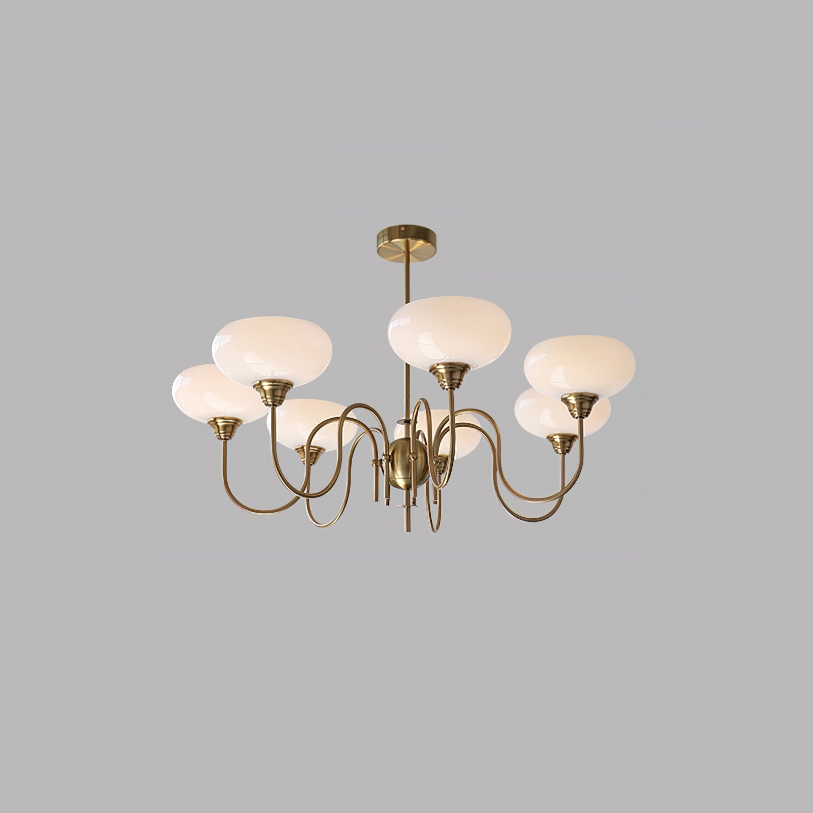 Silva Vintage LED Metal Multi Lampshade Creamy White Yellow Bulbs Luxury Bedroom Living Room Pendant Light, Gold/Chrome