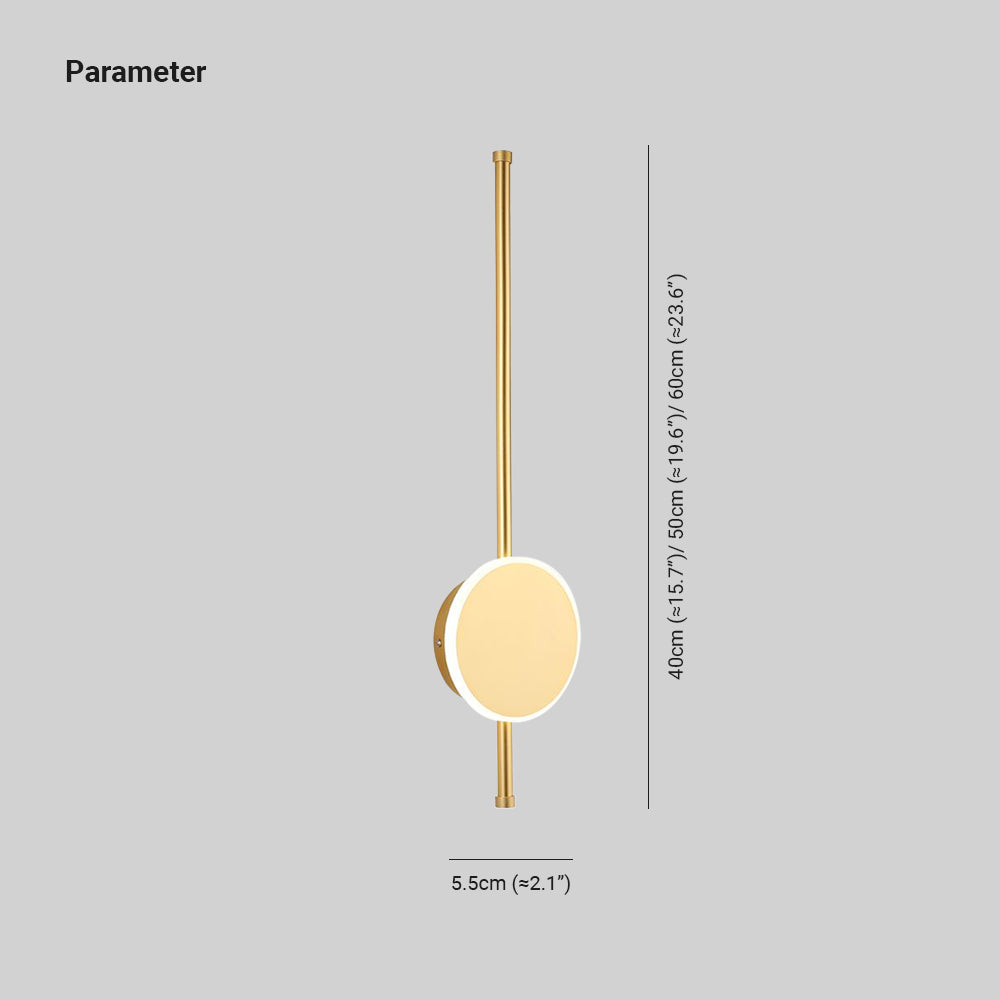 Arisha Modern Round Linear Metal Wall Lamp, White/Black/Gold