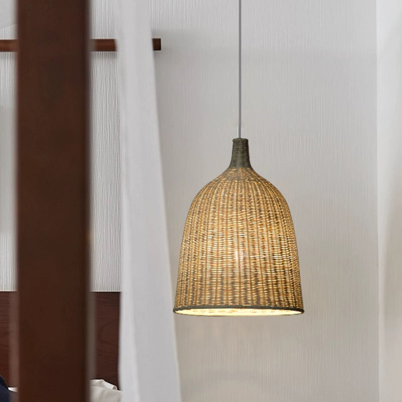 Muto Modern Rattan Pendant Light Over Dining Table/Bedroom
