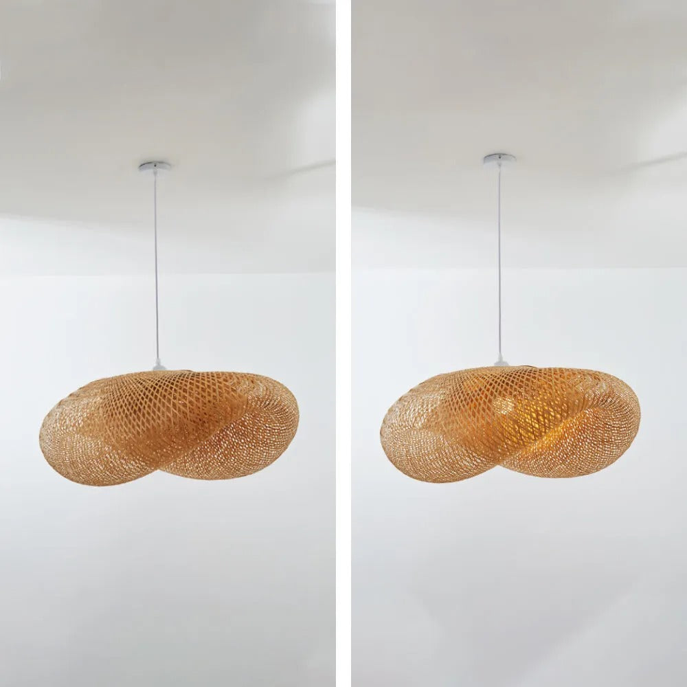 Ritta Natural Pendant Light for Dining Room/Kitchen Island, Bamboo