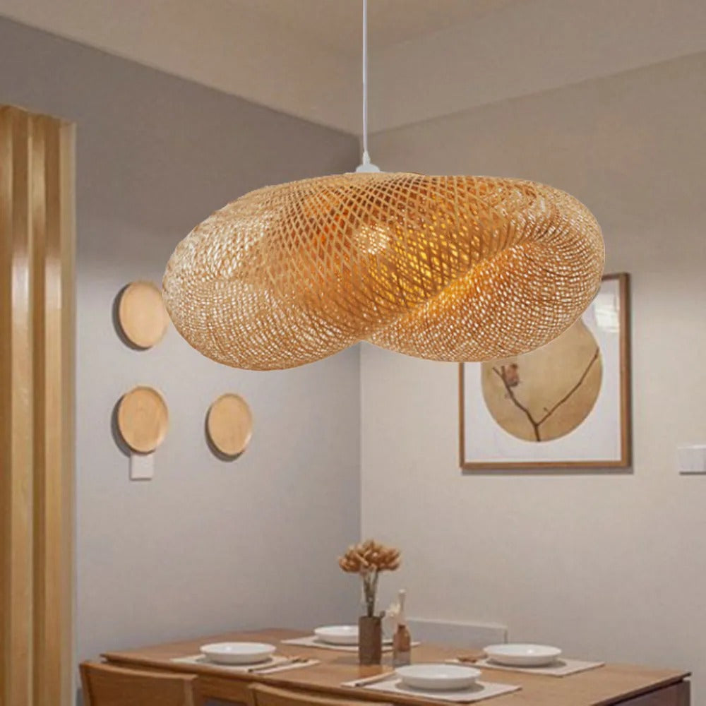 Ritta Natural Pendant Light for Dining Room/Kitchen Island, Bamboo