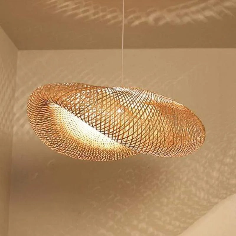Ritta Natural Pendant Light for Dining Room/Kitchen Island, Bamboo