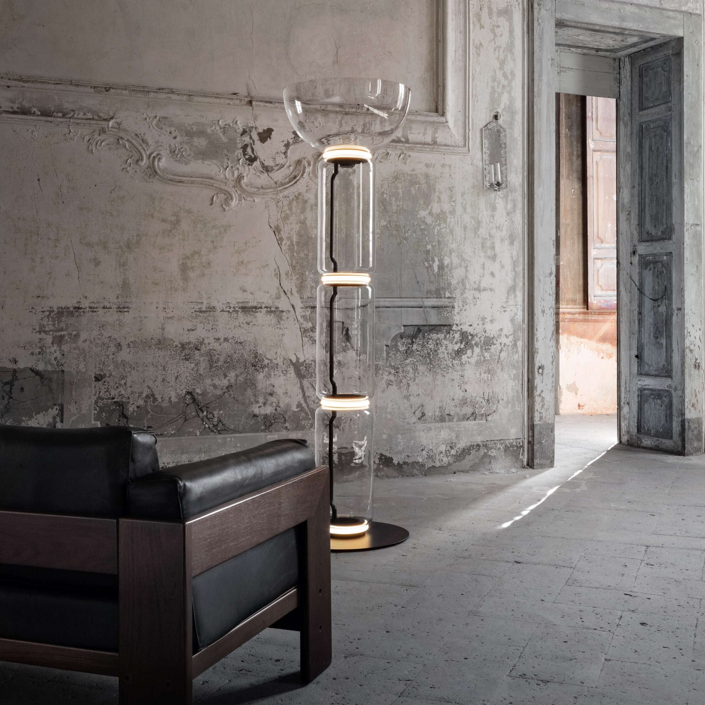 Lustra Floor Lamp Bamboo Glass - Letslighting
