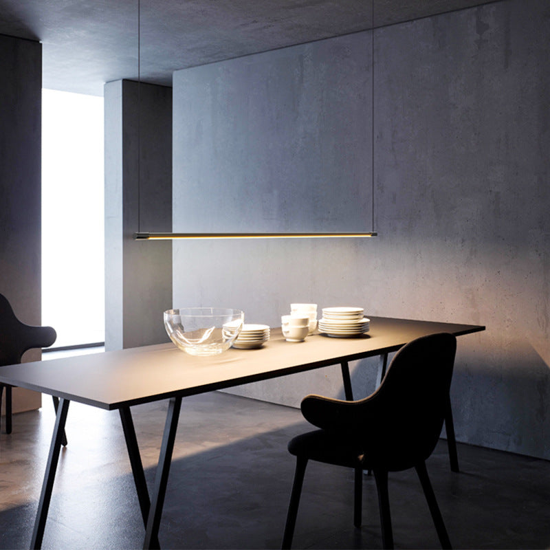 Arisha Minimalist Linear Pendant Light, Black