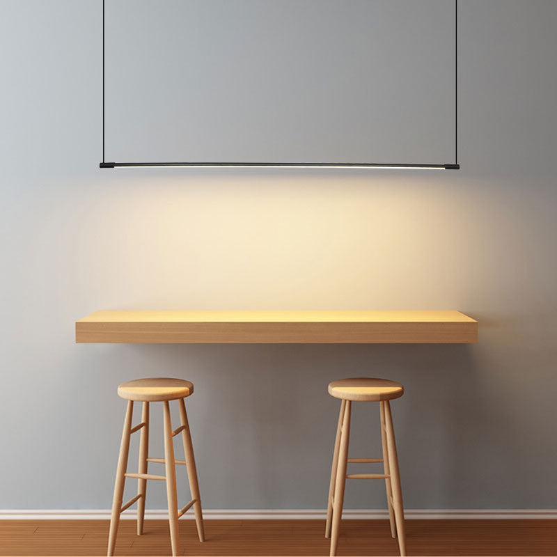 Arisha Minimalist Linear Pendant Light, Black