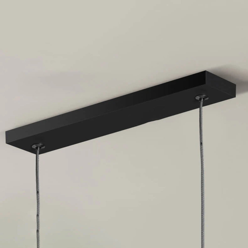 Arisha Modern Linear Pendant Light Double Frame, Black/Gold