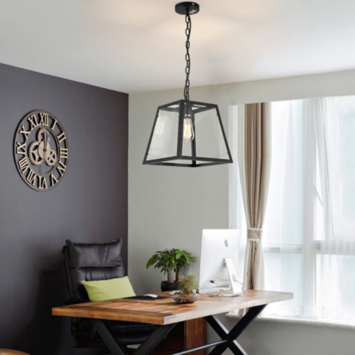 Epoch Industrial LED Modern Pendant Light Black/Glass Metal Kitchen/Bedroom/Living Room