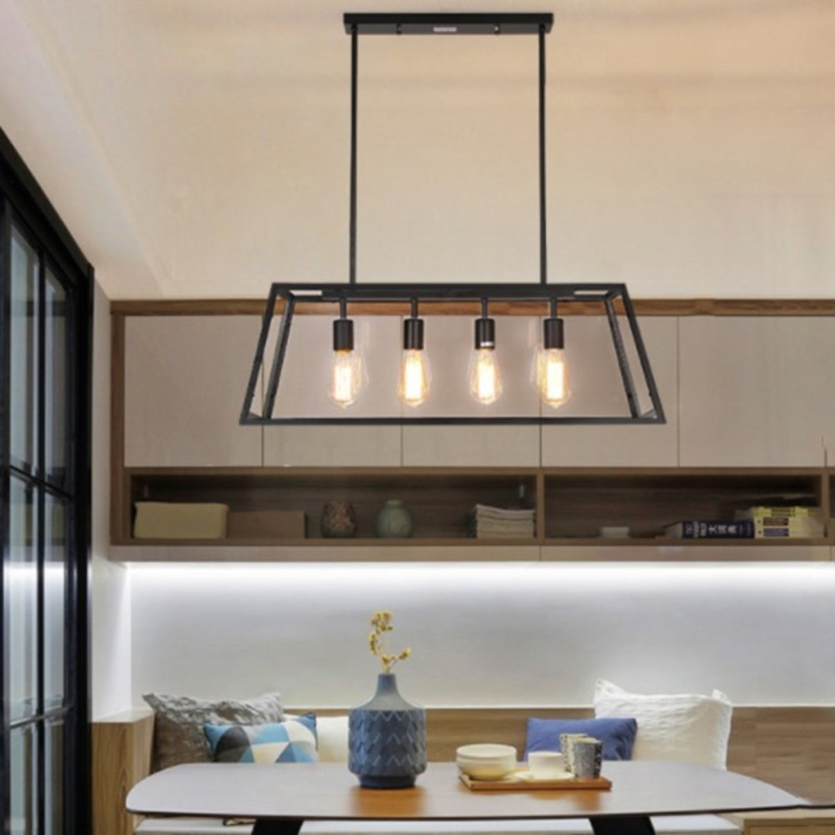 Epoch Industrial LED Modern Pendant Light Black/Glass Metal Kitchen/Bedroom/Living Room