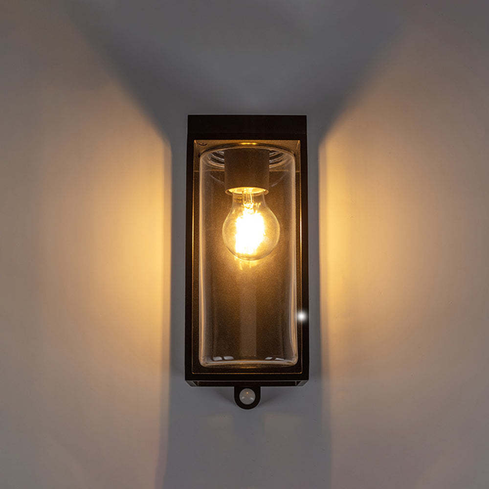 Ray Modern Rectangular Solar Waterproof Glass Outdoor Wall Lamp