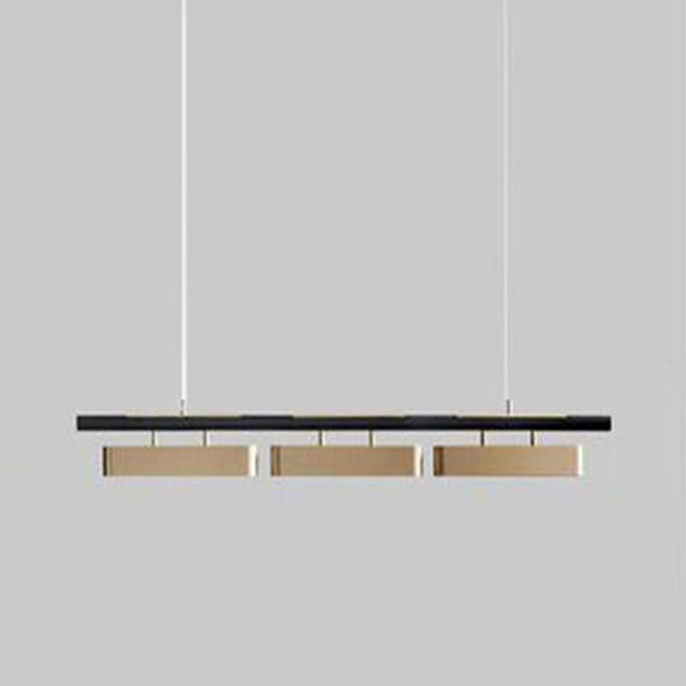 Arisha Pendant Light Rectangular Modern, Metal, Black/Brass, Office